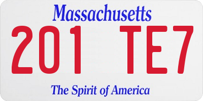 MA license plate 201TE7