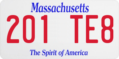 MA license plate 201TE8