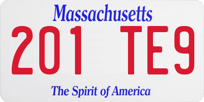 MA license plate 201TE9