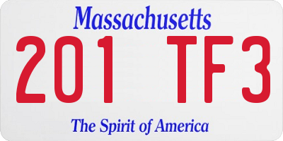 MA license plate 201TF3