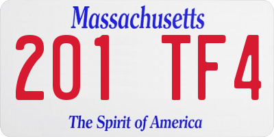 MA license plate 201TF4