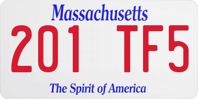 MA license plate 201TF5