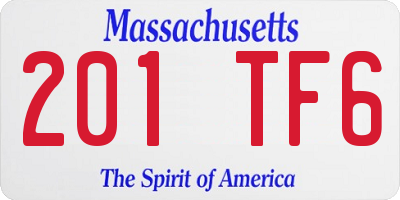 MA license plate 201TF6