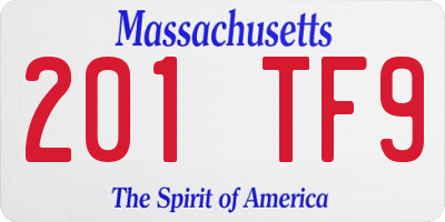 MA license plate 201TF9