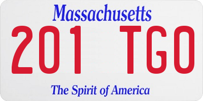 MA license plate 201TG0