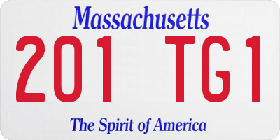 MA license plate 201TG1
