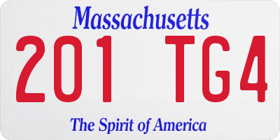 MA license plate 201TG4