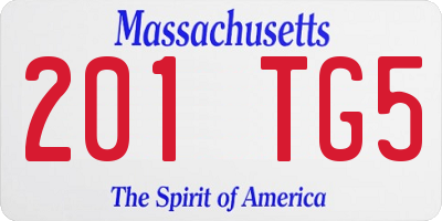MA license plate 201TG5