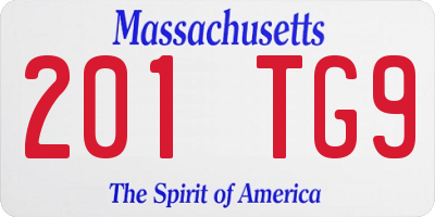 MA license plate 201TG9