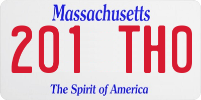 MA license plate 201TH0