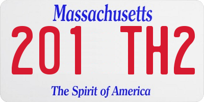 MA license plate 201TH2