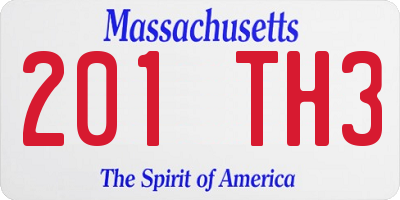 MA license plate 201TH3