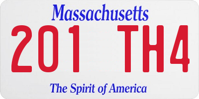 MA license plate 201TH4