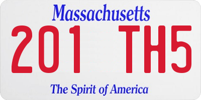 MA license plate 201TH5