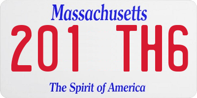 MA license plate 201TH6