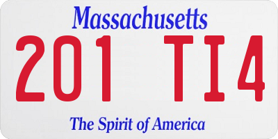 MA license plate 201TI4