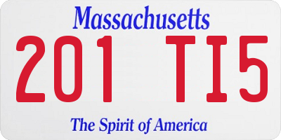 MA license plate 201TI5