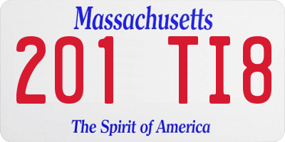 MA license plate 201TI8