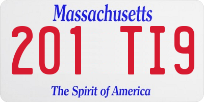 MA license plate 201TI9