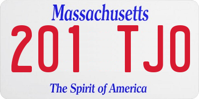 MA license plate 201TJ0