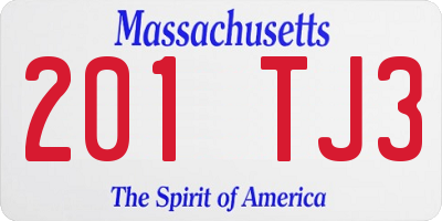 MA license plate 201TJ3