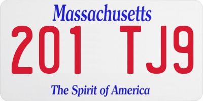MA license plate 201TJ9