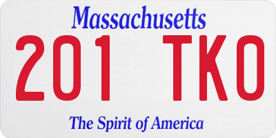 MA license plate 201TK0