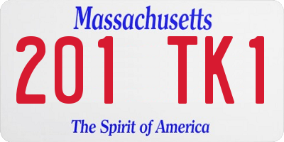 MA license plate 201TK1