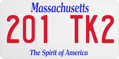 MA license plate 201TK2