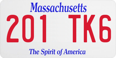 MA license plate 201TK6