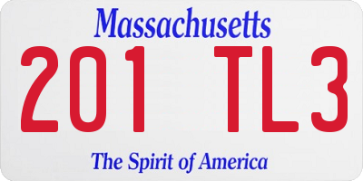 MA license plate 201TL3