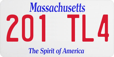 MA license plate 201TL4