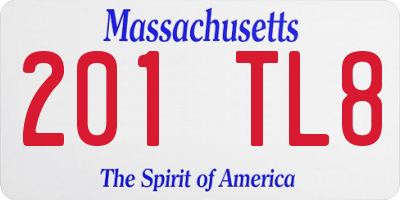 MA license plate 201TL8