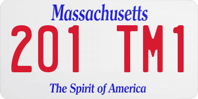 MA license plate 201TM1