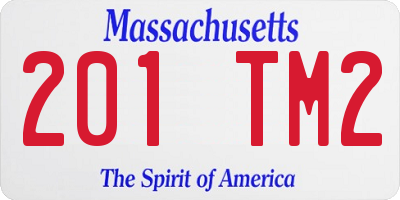MA license plate 201TM2