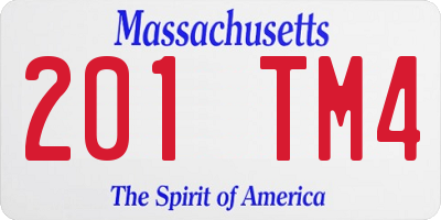 MA license plate 201TM4