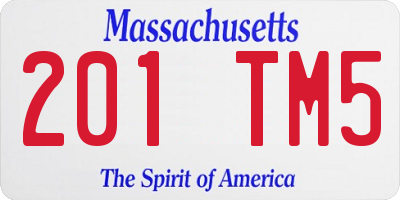 MA license plate 201TM5