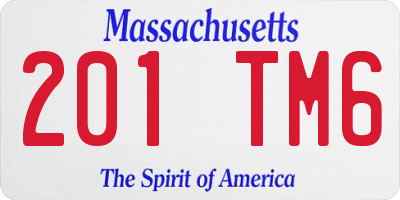 MA license plate 201TM6