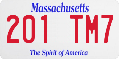 MA license plate 201TM7