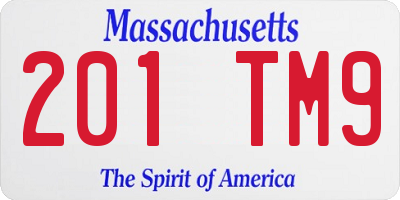 MA license plate 201TM9