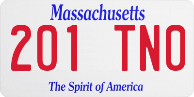 MA license plate 201TN0