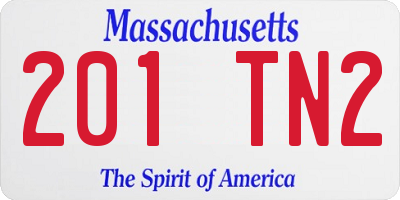 MA license plate 201TN2