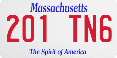 MA license plate 201TN6