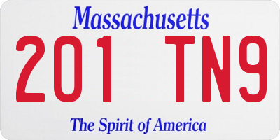 MA license plate 201TN9
