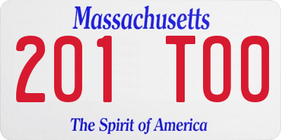 MA license plate 201TO0