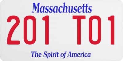MA license plate 201TO1