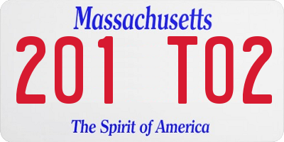 MA license plate 201TO2