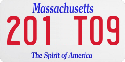 MA license plate 201TO9