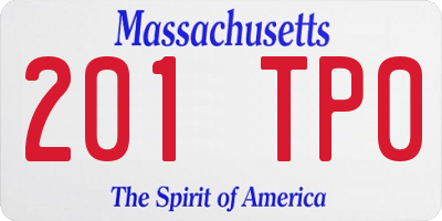 MA license plate 201TP0