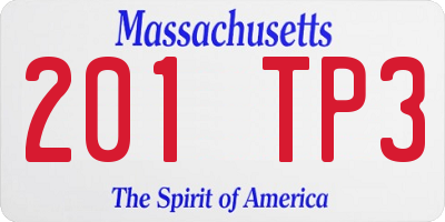 MA license plate 201TP3